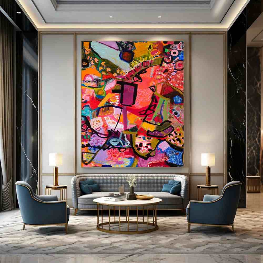 pink garden wall art